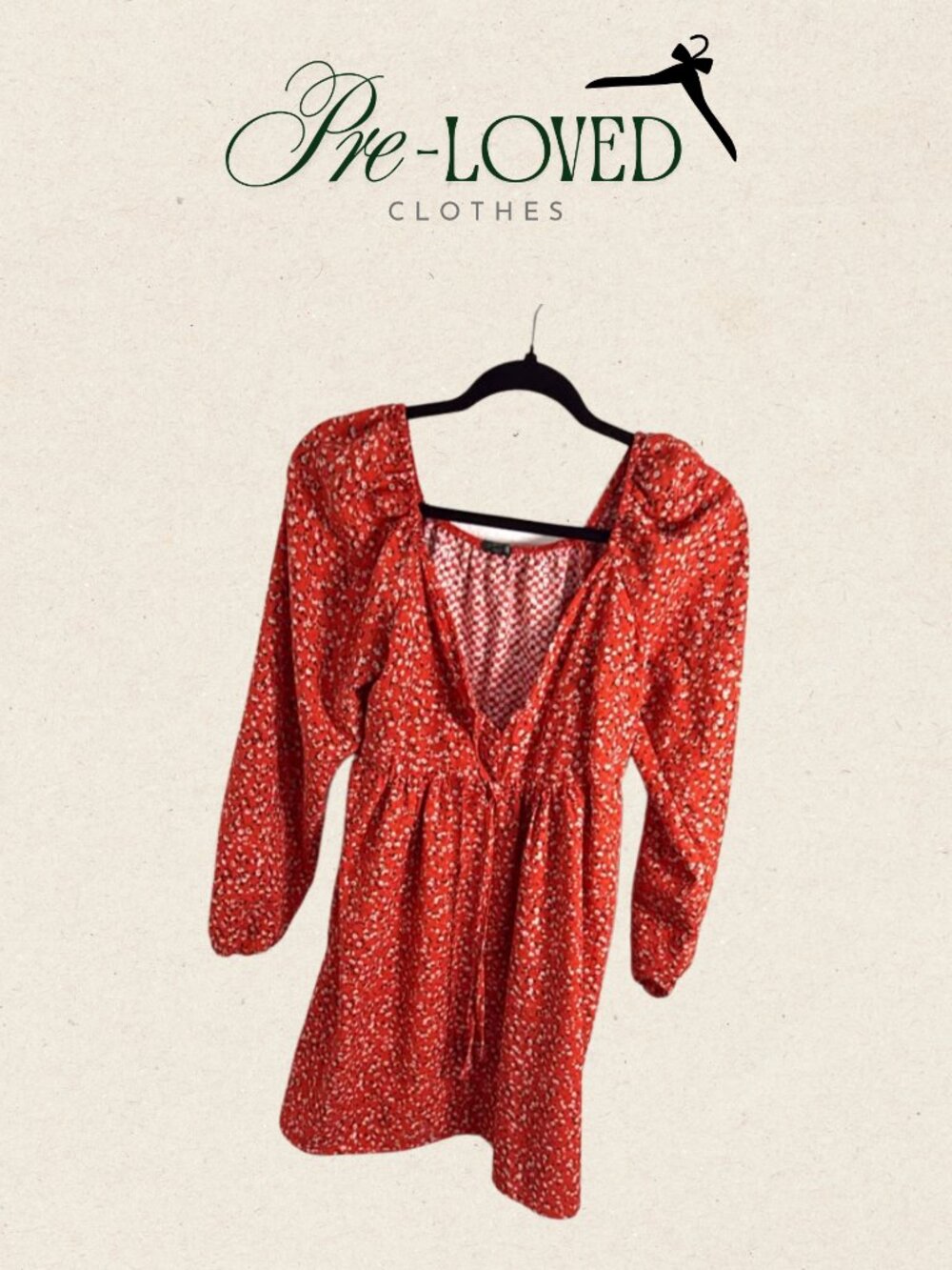 Red Floral Babydoll Dress